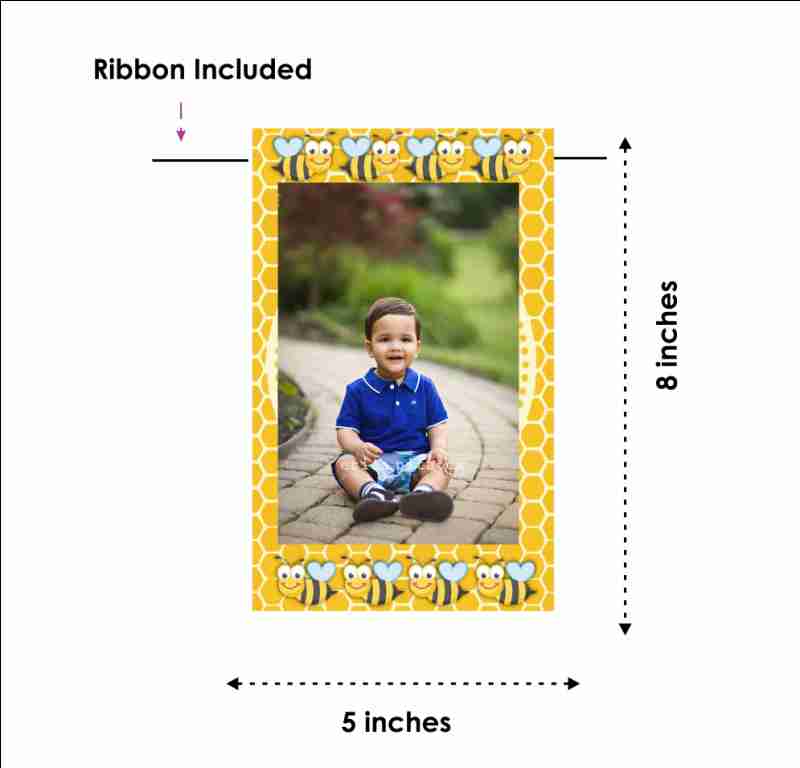 Honey Bee Theme Birthday Photo Banner - Monthly Yearly Milestone Birthday Random Photo Banner Bunting for Newborn to Kids, Picture Banner for Birthday and Theme Party (12 Buntings)