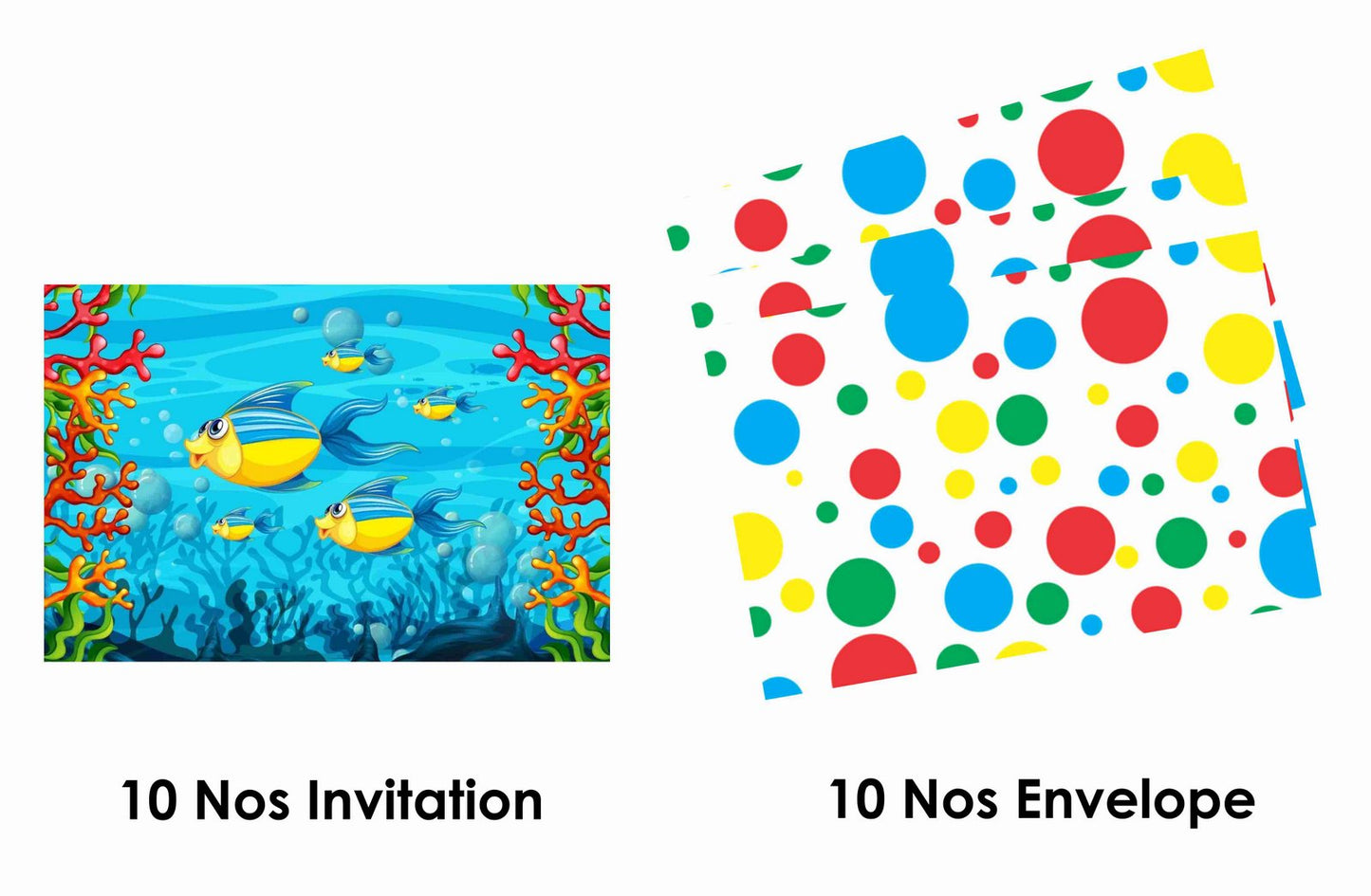 Ocean Underwater Theme Children's Birthday Party Invitations Cards with Envelopes - Kids Birthday Party Invitations for Boys or Girls,- Invitation Cards (Pack of 10)