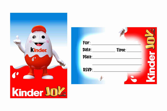 Kinderjoy Theme Children's Birthday Party Invitations Cards with Envelopes - Kids Birthday Party Invitations for Boys or Girls,- Invitation Cards (Pack of 10)