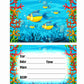 Ocean Underwater Theme Children's Birthday Party Invitations Cards with Envelopes - Kids Birthday Party Invitations for Boys or Girls,- Invitation Cards (Pack of 10)