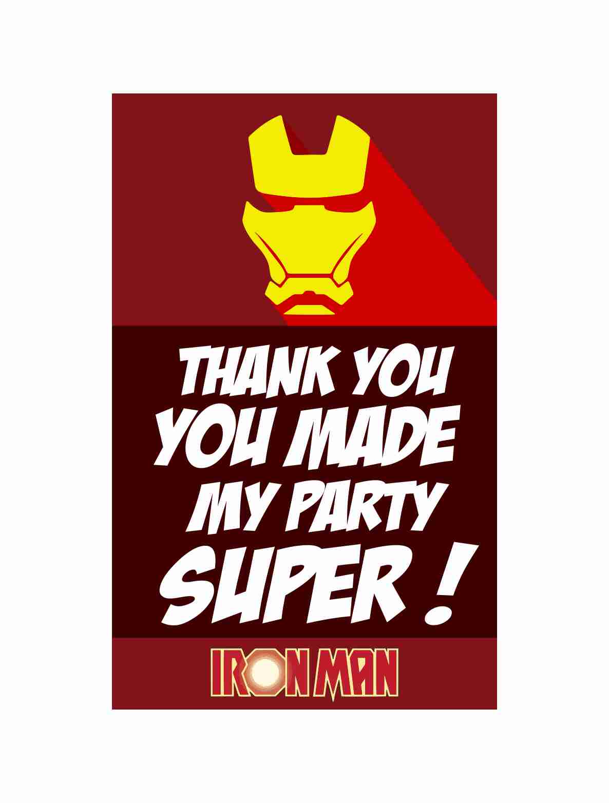 Iron Man theme Return Gifts Thank You Tags Thank u Cards for Gifts 20 Nos Cards and Glue Dots