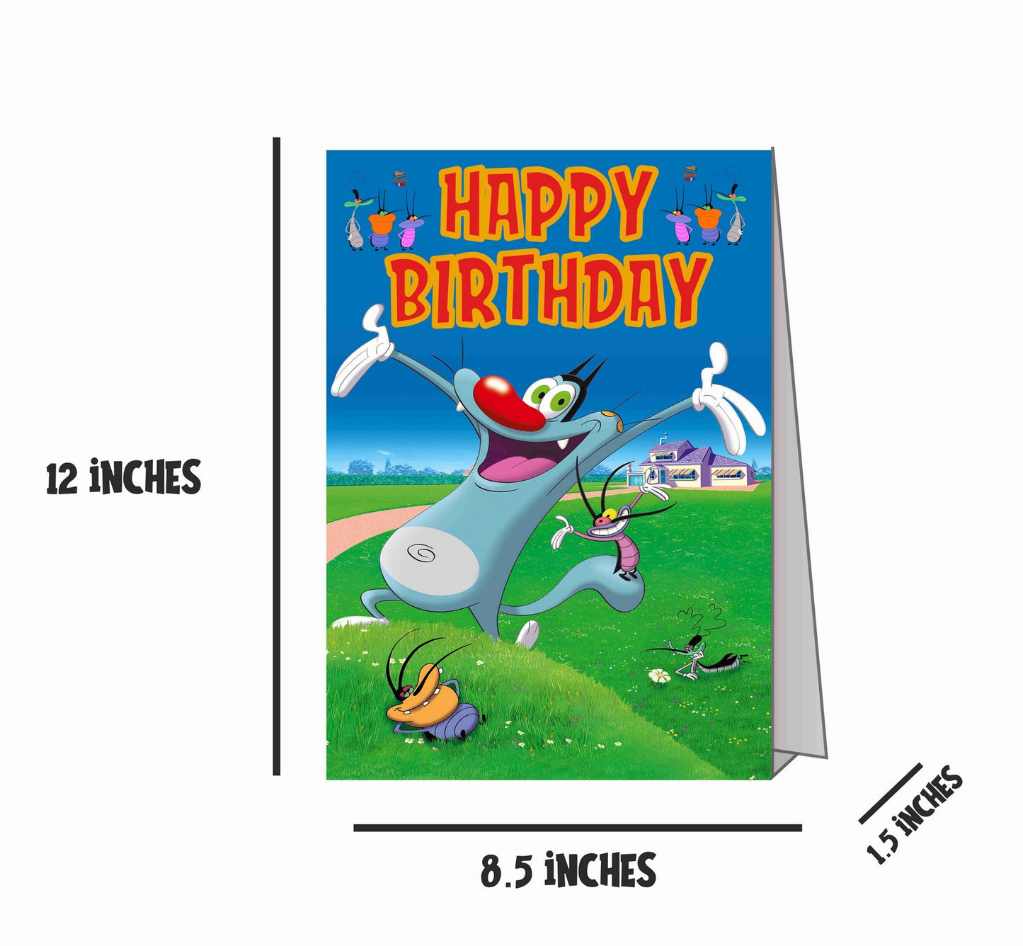 Oggy and Cockroaches Theme Cake Table and Guest Table Birthday Decoration Centerpiece Pack of 2
