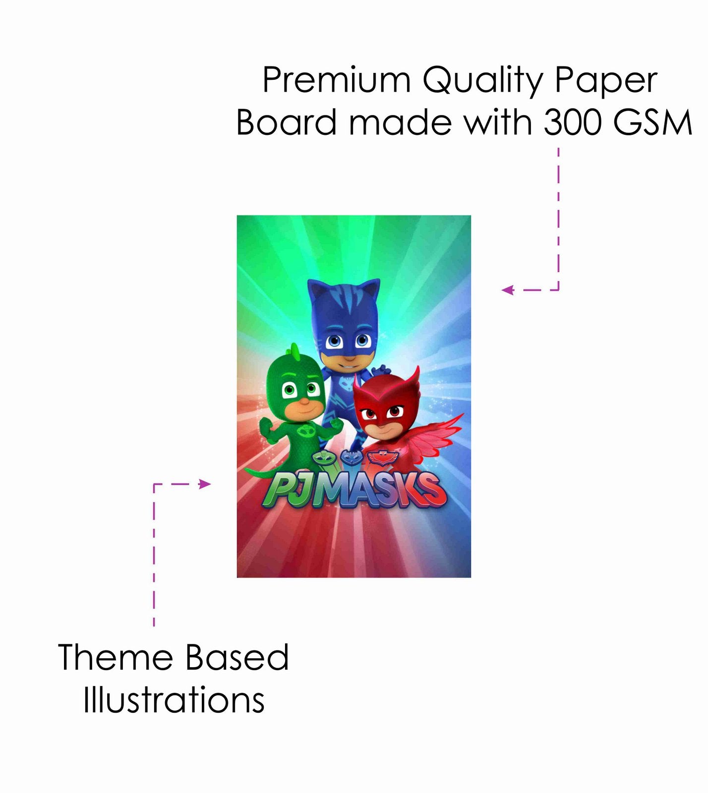 PJ Mask Theme Children's Birthday Party Invitations Cards with Envelopes - Kids Birthday Party Invitations for Boys or Girls,- Invitation Cards (Pack of 10)
