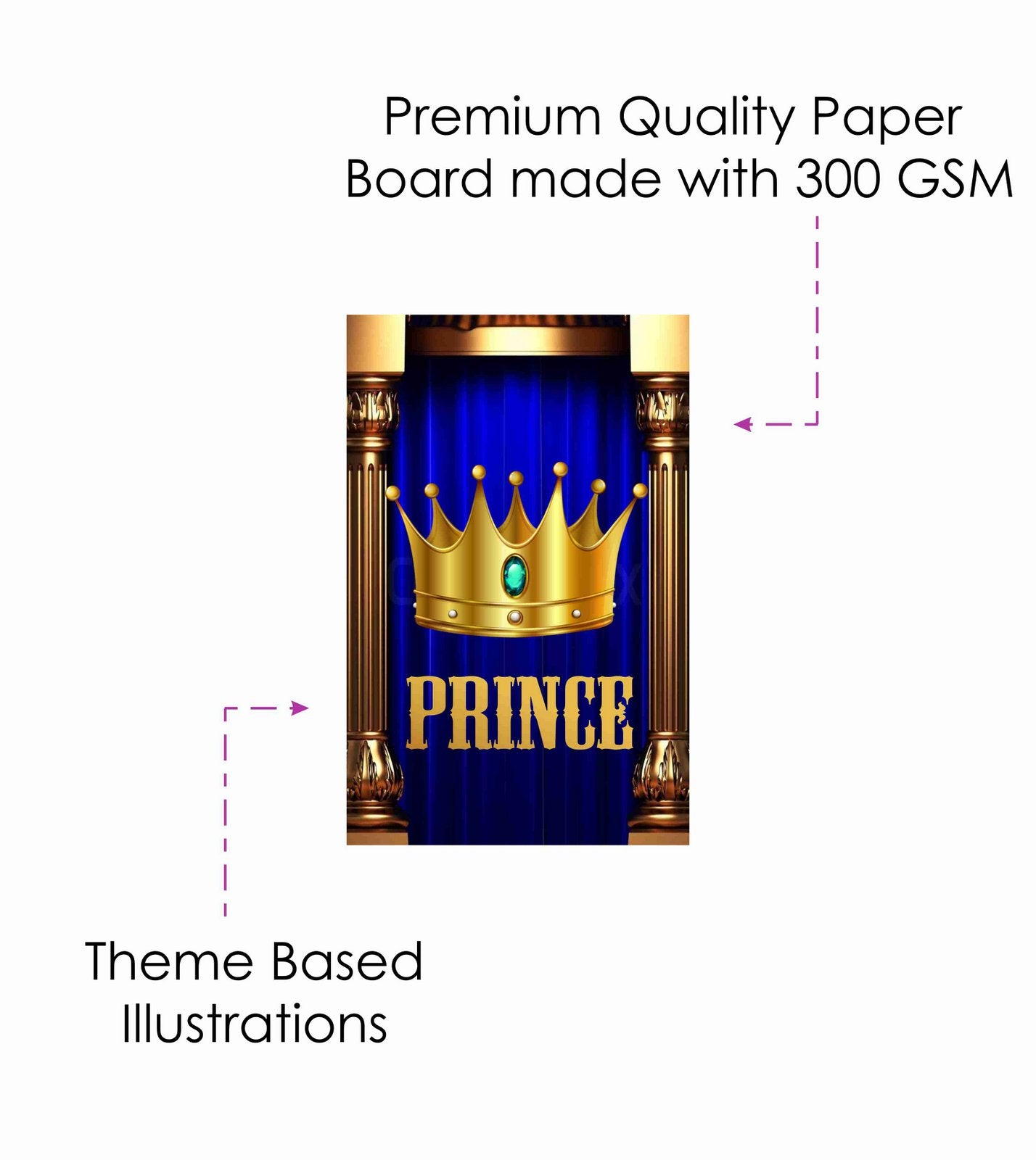 Prince Theme Children's Birthday Party Invitations Cards with Envelopes - Kids Birthday Party Invitations for Boys or Girls,- Invitation Cards (Pack of 10)