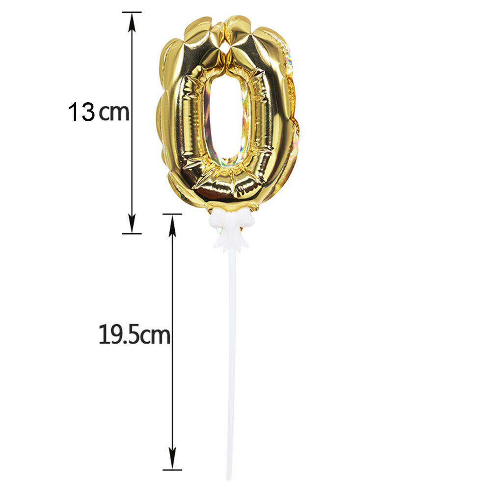 Self Inflating Gold Number 0 Foil Balloon for Cake Topper Cake Table Decoration