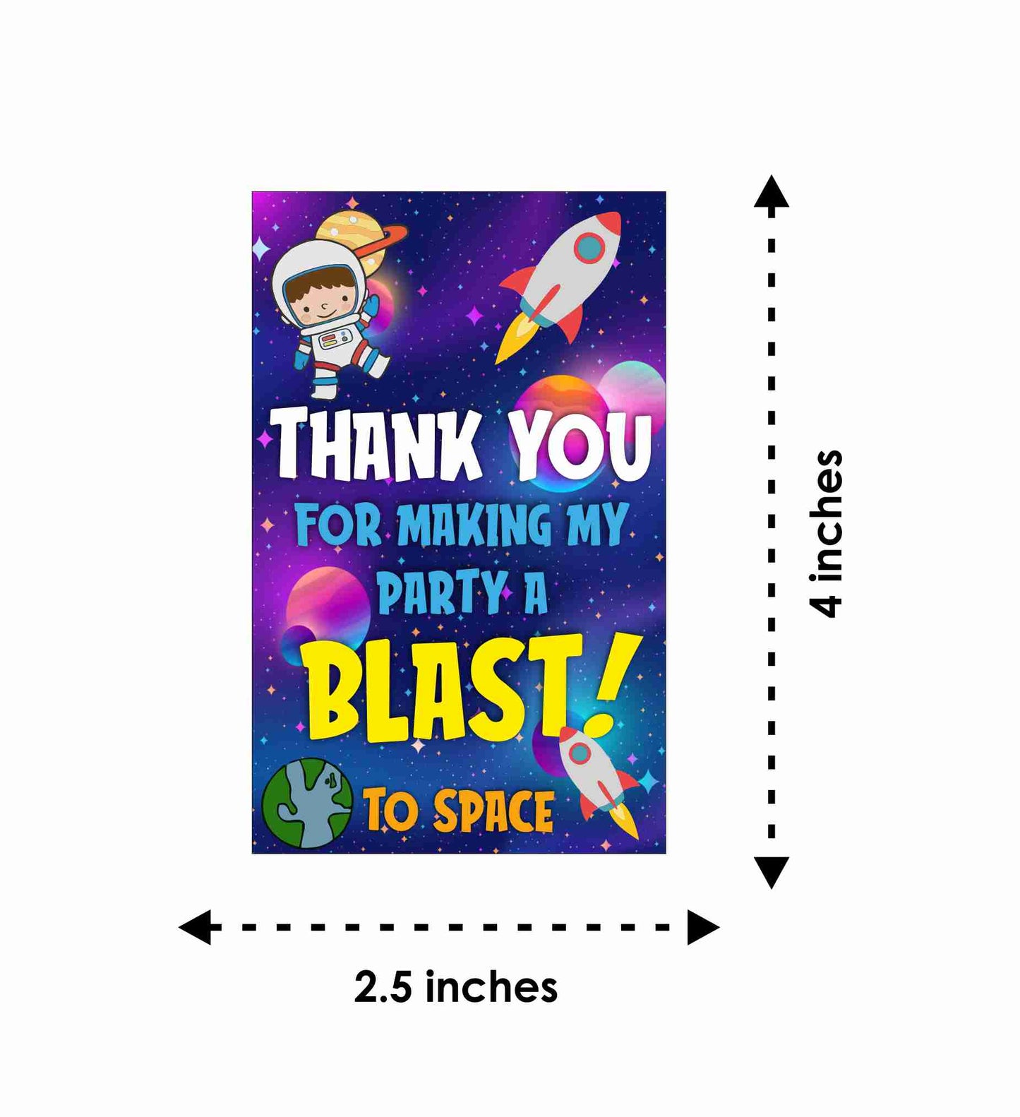 Space theme Return Gifts Thank You Tags Thank u Cards for Gifts 20 Nos Cards and Glue Dots