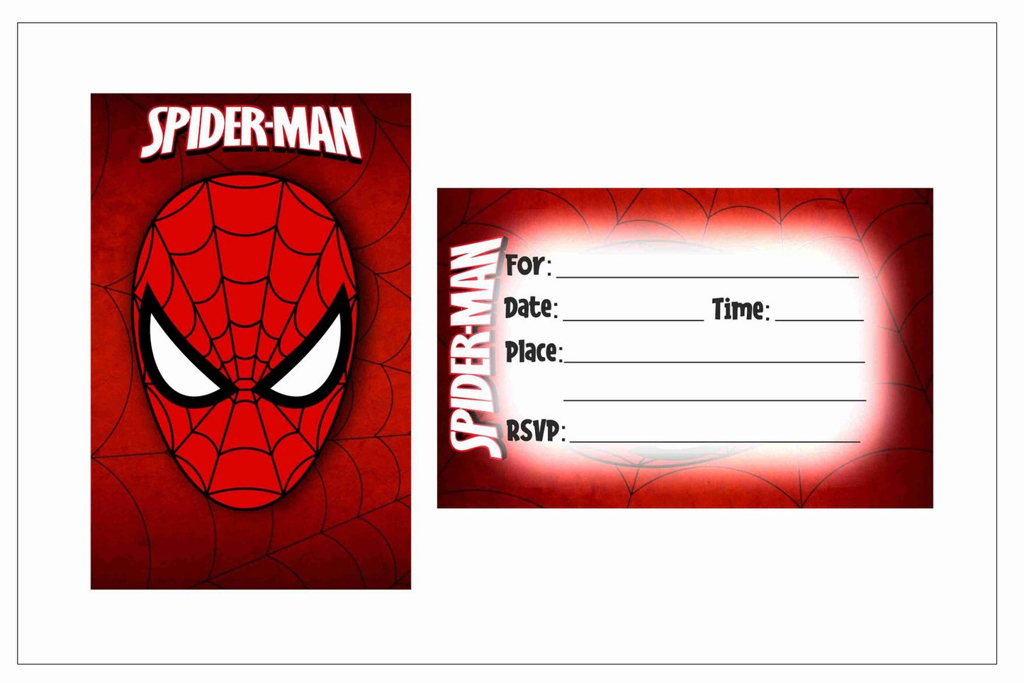 Spiderman Theme Children's Birthday Party Invitations Cards with Envelopes - Kids Birthday Party Invitations for Boys or Girls,- Invitation Cards (Pack of 10)