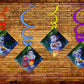 Little Krishna Ceiling Hanging Swirls Decorations Cutout Festive Party Supplies (Pack of 6 swirls and cutout)
