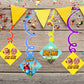 Motu Patlu Ceiling Hanging Swirls Decorations Cutout Festive Party Supplies (Pack of 6 swirls and cutout)