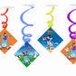 Oggy and Cockroaches Ceiling Hanging Swirls Decorations Cutout Festive Party Supplies (Pack of 6 swirls and cutout)