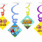 Motu Patlu Ceiling Hanging Swirls Decorations Cutout Festive Party Supplies (Pack of 6 swirls and cutout)