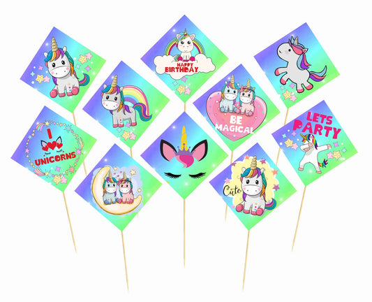 Unicorn Theme Birthday Photo Booth Party Props Theme Birthday Party Decoration, Birthday Photo Booth Party Item for Adults and Kids